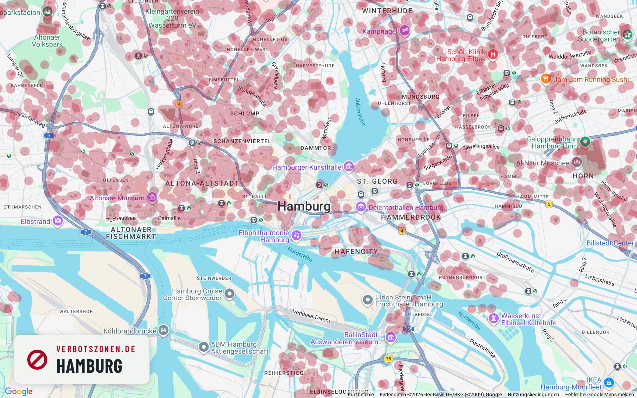 Bubatzkarte Hamburg – Übersicht der Cannabis-Verbotszonen in Hamburg