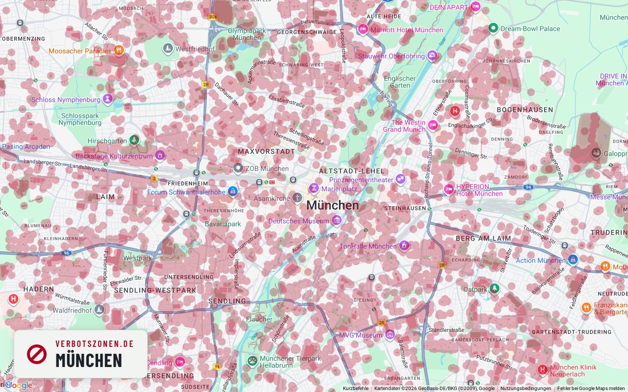 Bubatzkarte München – Übersicht der Cannabis-Verbotszonen in München