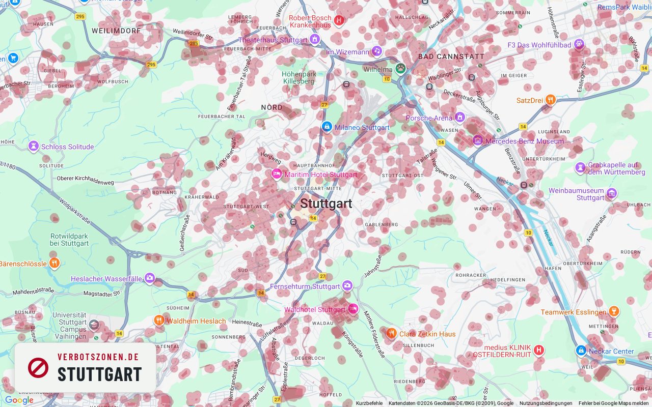Bubatzkarte Stuttgart – Übersicht der Cannabis-Verbotszonen in Stuttgart