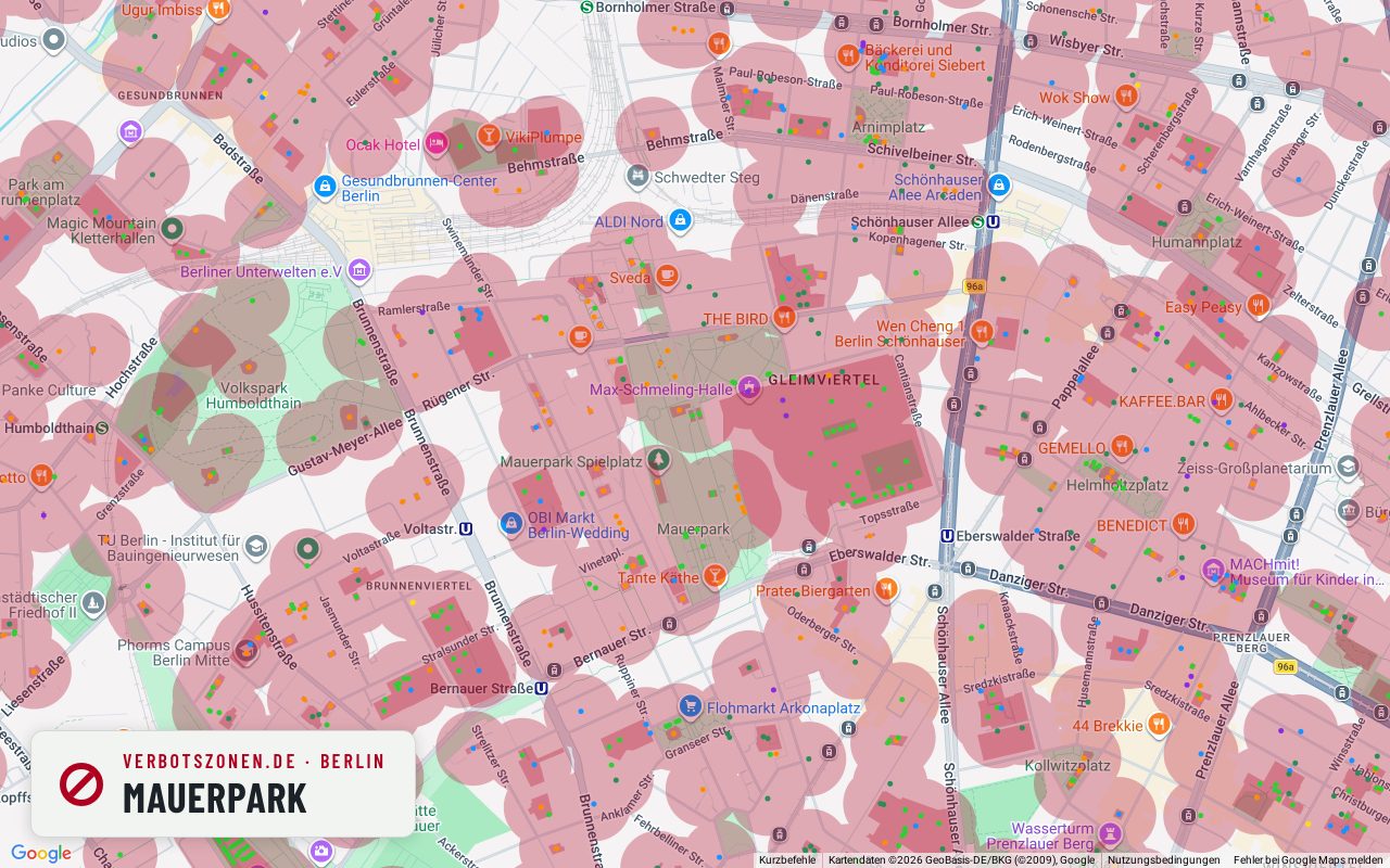 Bubatzkarte Berlin: Cannabis-Verbotszonen rund um Mauerpark