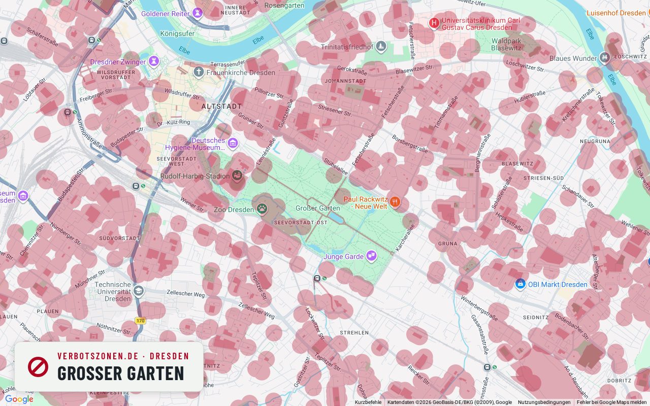 Bubatzkarte Dresden: Cannabis-Verbotszonen rund um Großer Garten
