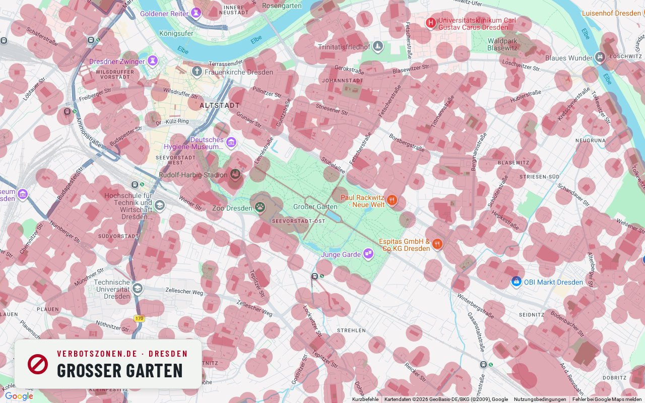 Bubatzkarte Dresden: Cannabis-Verbotszonen rund um Großer Garten