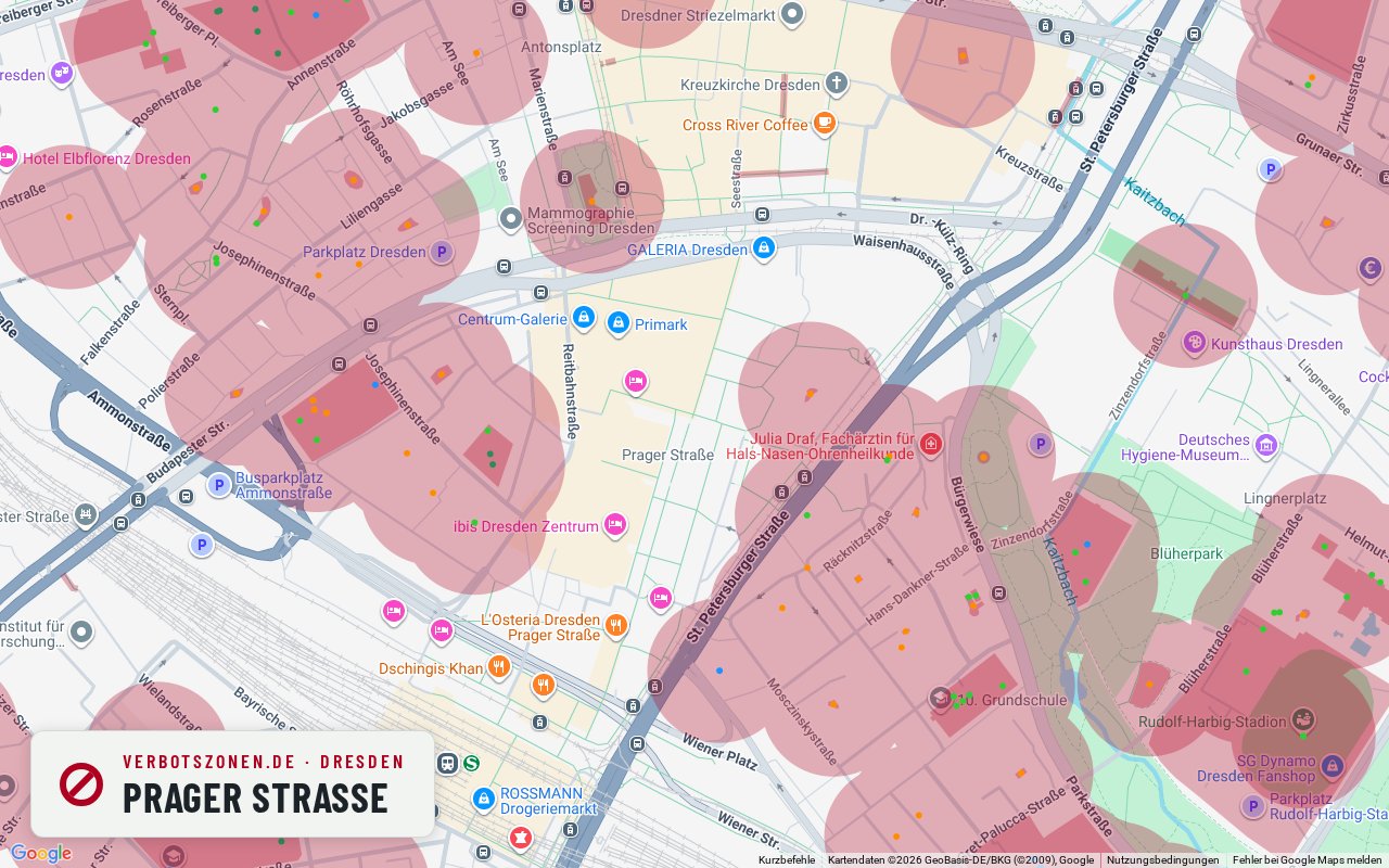 Bubatzkarte Dresden: Cannabis-Verbotszonen rund um Prager Straße
