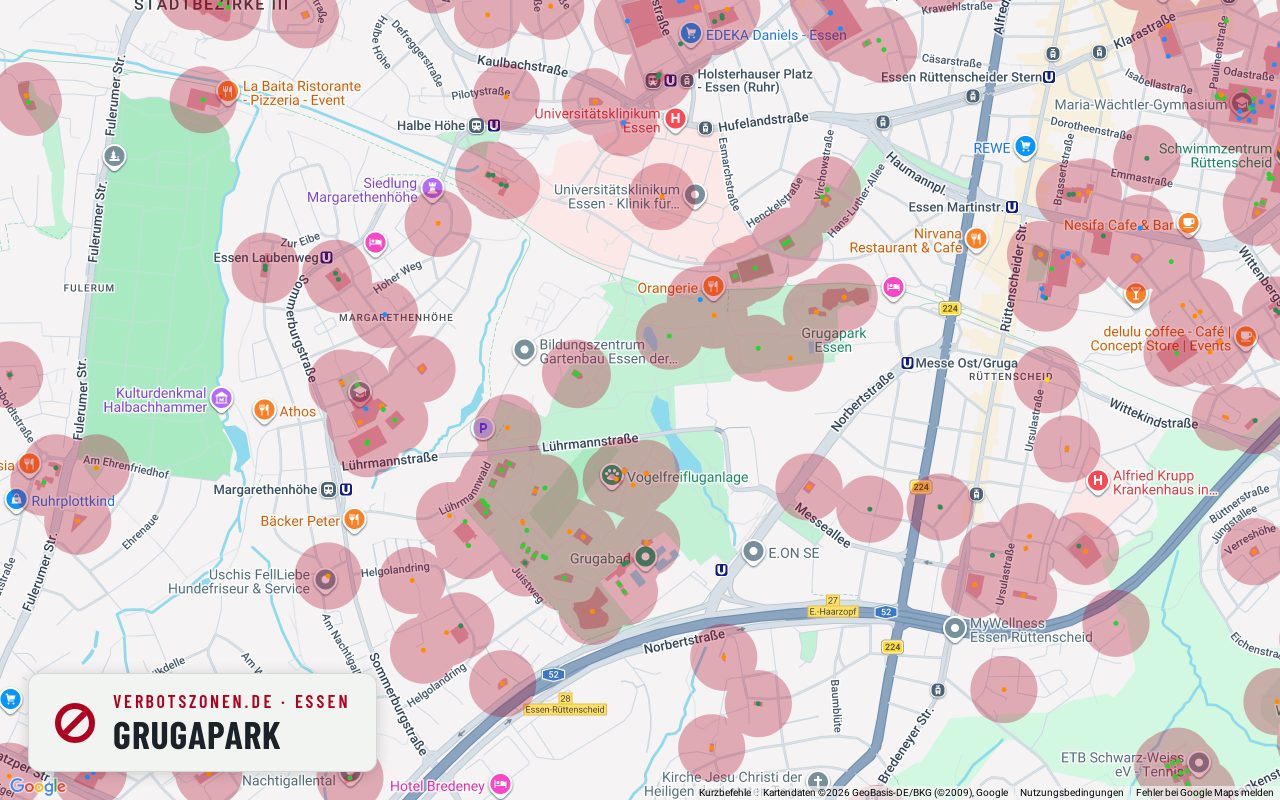 Bubatzkarte Essen: Cannabis-Verbotszonen rund um Grugapark