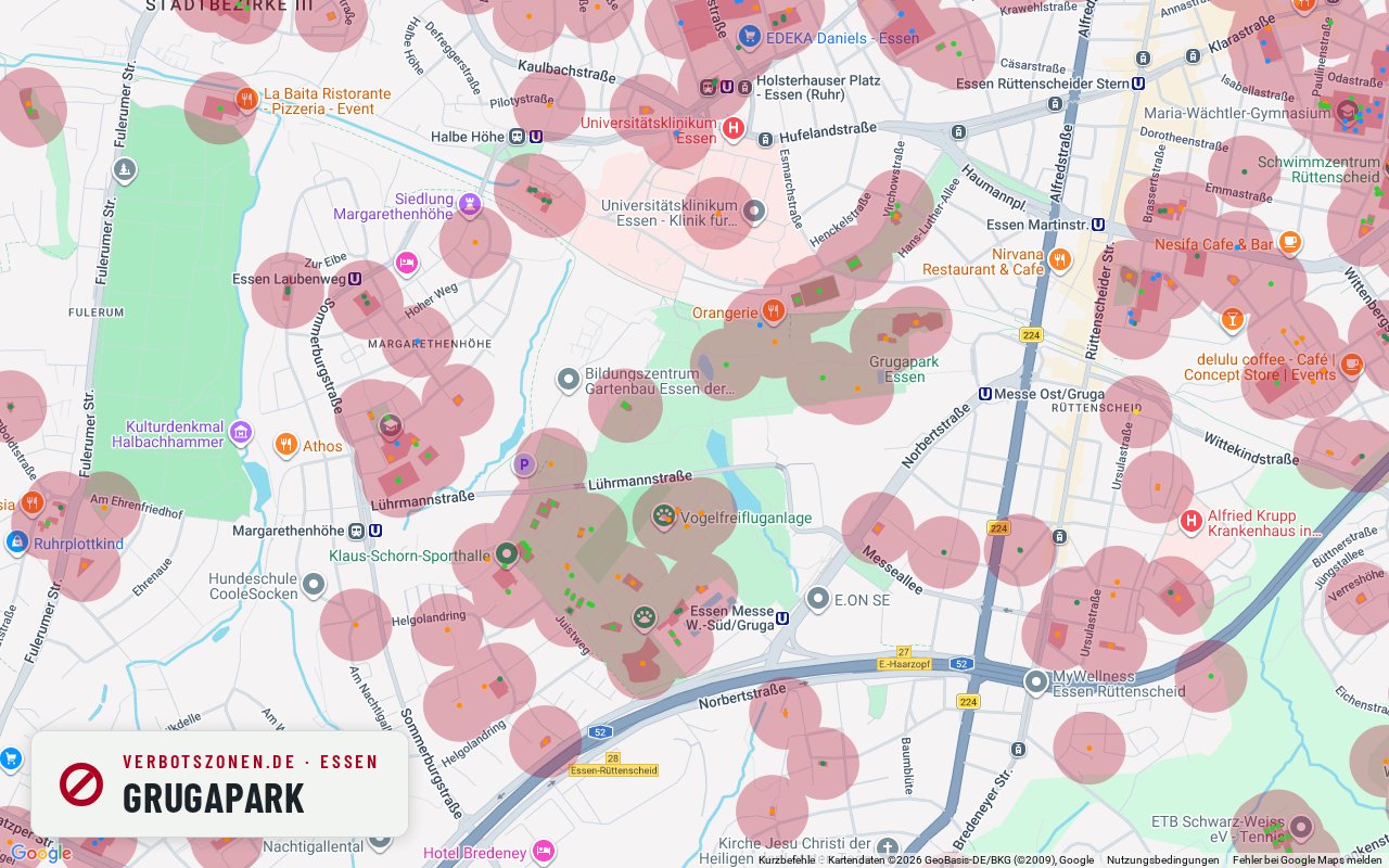 Bubatzkarte Essen: Cannabis-Verbotszonen rund um Grugapark