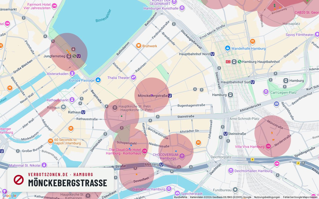 Bubatzkarte Hamburg: Cannabis-Verbotszonen rund um Mönckebergstraße