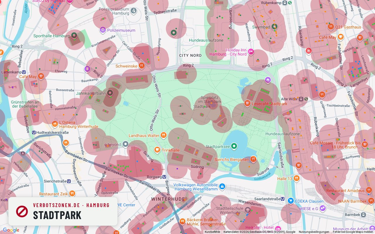 Bubatzkarte Hamburg: Cannabis-Verbotszonen rund um Stadtpark