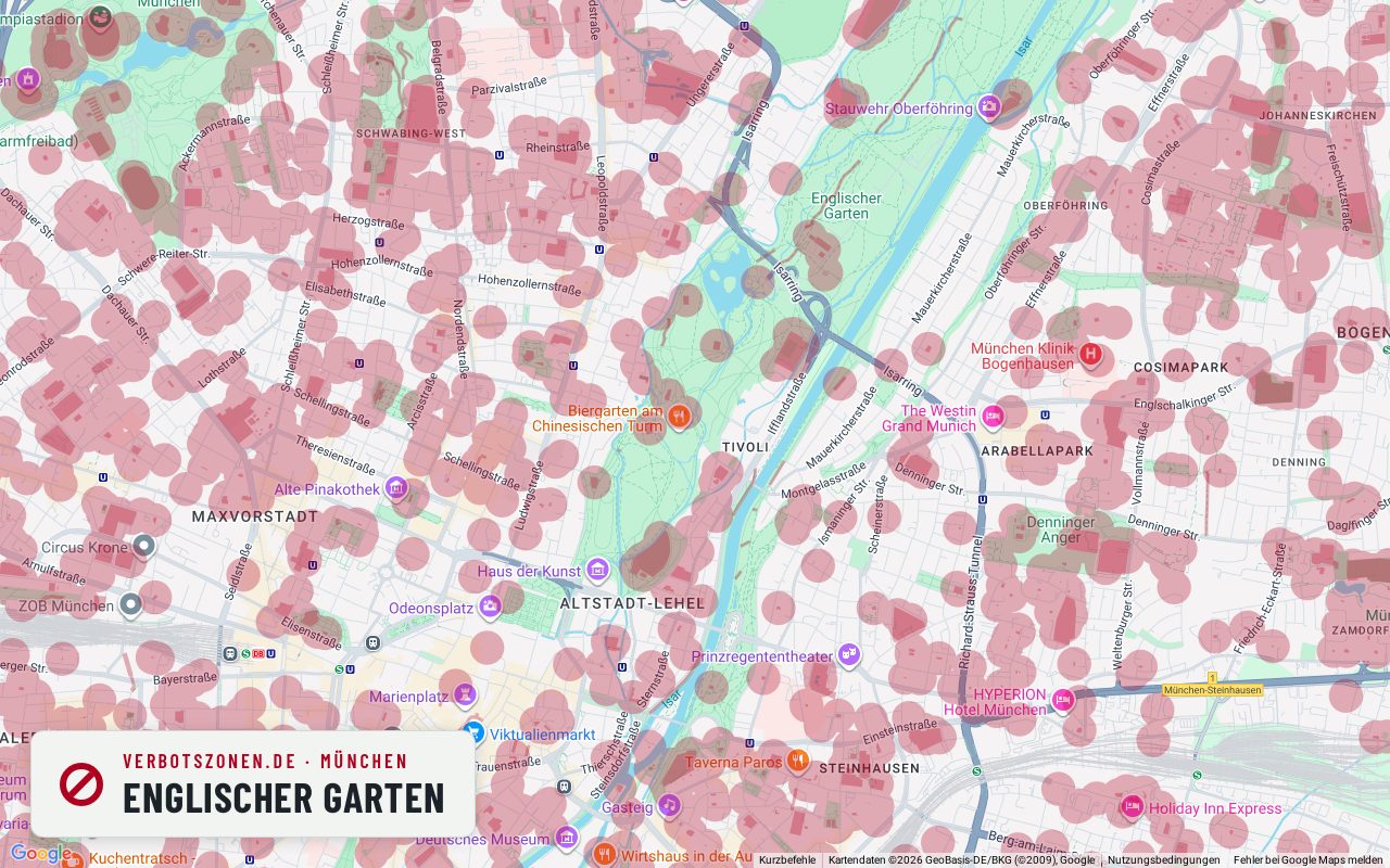 Bubatzkarte München: Cannabis-Verbotszonen rund um Englischer Garten