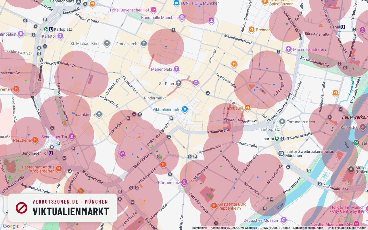 Bubatzkarte München: Cannabis-Verbotszonen rund um Viktualienmarkt