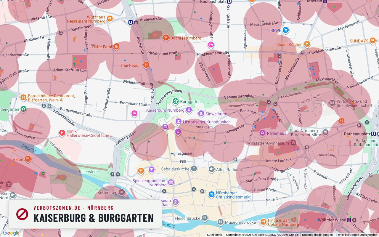 Bubatzkarte Nürnberg: Cannabis-Verbotszonen rund um Kaiserburg & Burggarten